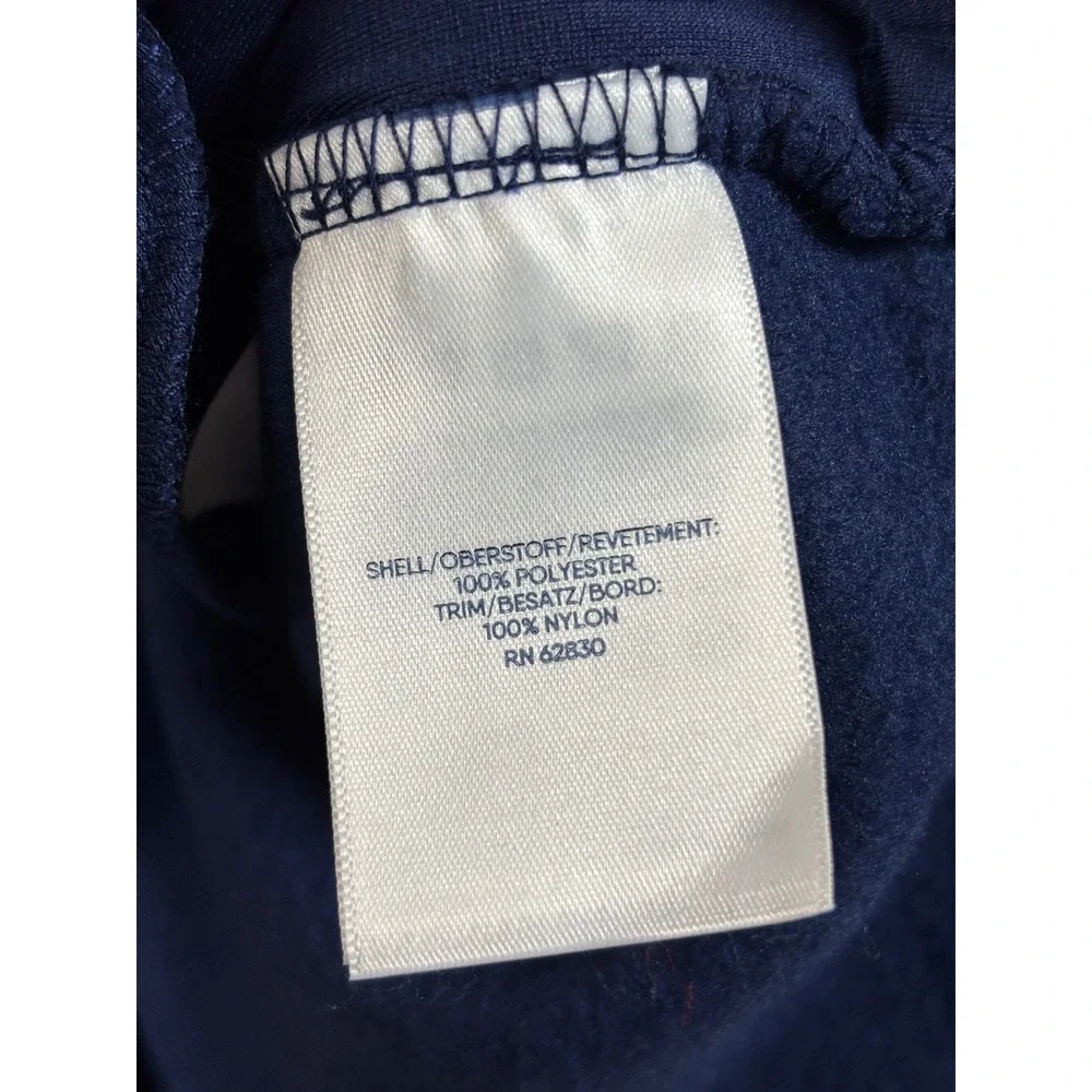 Lands End Mens XL Fleece Pullover Teal Navy Colorblock Quarter Snap NEW - Picture 5 of 5